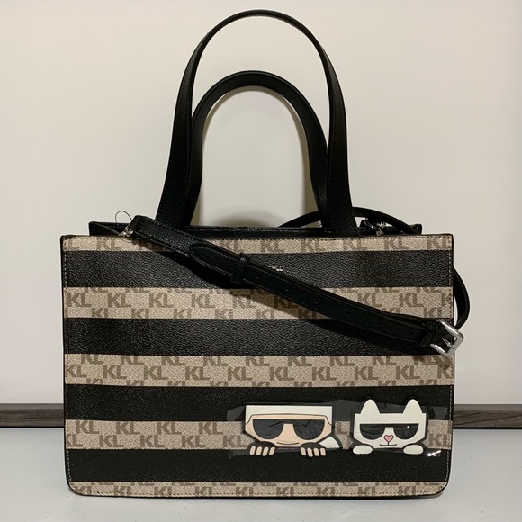 Karl Lagerfeld Paris™ Logo Stripe Satchel Shoulder & Crossbody Bag-NWT